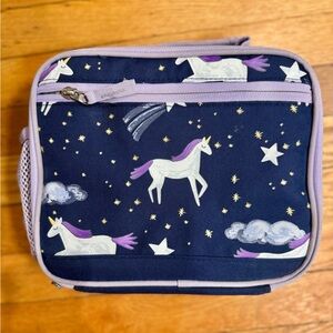 Pottery Barn Kids Unicorn Galaxy Lunch Bag - Navy and Lavender, Coldpack Style.
